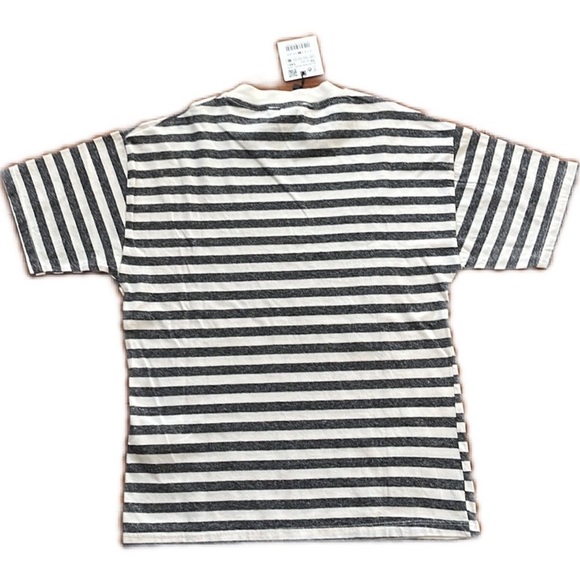 NWT Zara Striped Grey and white Short sleeves Tee      Size 10 unisex - Picture 2 of 7